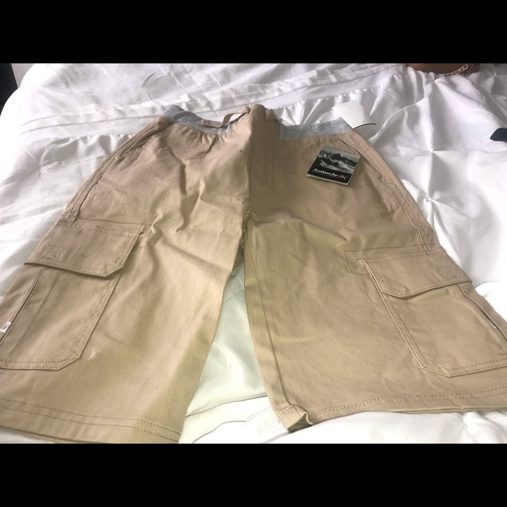 Khaki cargo shorts